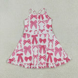 7.24 USA GSD2564 girls sleeveless pink  bow Dress yoga