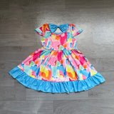 Pre-order GSD2610  girls colorful short sleeve dress