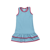 GSD2631 girls sleeveless blue rose Dress yoga