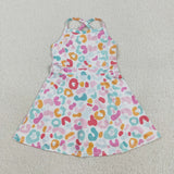 GSD2645 girls colorful leopard Dress yoga