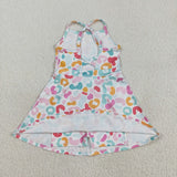GSD2645 girls colorful leopard Dress yoga