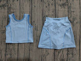 Pre-order GSD2672 girls blue sleeveless skirt outfits yoga