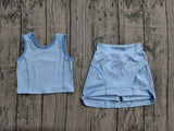 Pre-order GSD2672 girls blue sleeveless skirt outfits yoga