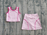 Pre-order GSD2675 girls blue sleeveless skirt outfits yoga