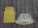 Pre order GSD2063 girls button yellow sleeveless golf skirt Dress