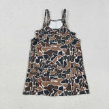 GSD2721 girls black brown camo slip Dress yoga