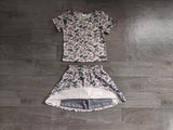 Pre-order GSD2724 girls camo short sleeve skirt outfits