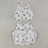 GSD2738 baby girls Peach yoga dress set