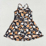 GSD2777 girls orange CHEER derss yoga