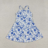 GSD2778 girls navy CHEER derss yoga