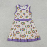GSD2867 girls Mardi Gras sleeveless  purple Dress yoga