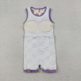 GSD2867 girls Mardi Gras sleeveless  purple Dress yoga