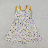 GSD2870 girls leopard yellow Dress yoga