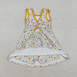 GSD2870 girls leopard yellow Dress yoga