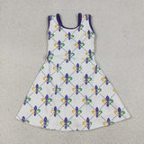 GSD2944 girls Mardi Gras sleeveless Dress yoga