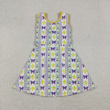 GSD2947 girls Mardi Gras bow sleeveless Dress yoga