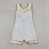 GSD2948 girls Mardi Gras bow stripe sleeveless Dress yoga