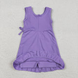 GSD3036  girls purple sleeveless Dress yoga