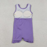GSD3036  girls purple sleeveless Dress yoga