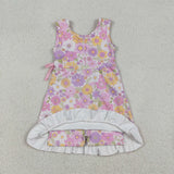 GSD3095 girls floral pink sleeveless Dress yoga
