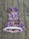 Pre-order GSD3604 girls LSU tigger team purple dress zipper yoga