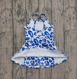 1.13 Pre-order GSD3630 girls UK blue leopard dress yoga