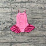 Pre-order GSD3688 girls solid rose dress yoga
