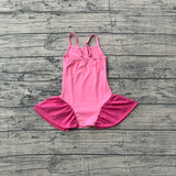Pre-order GSD3688 girls solid rose dress yoga