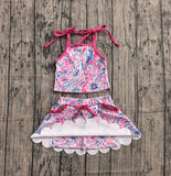 Pre-order GSD3728 baby girls rose sea grass slip skirt Outfits yoga