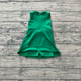 Pre-order GSD3742 girls solid green sleeveless dress yoga