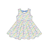 3.4 Pre-order GSD3858 girls colorful bow sleeveless dress