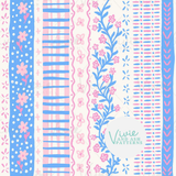 3.4 Pre-order GSD3862 girls flower blue pink stripe sleeveless dress