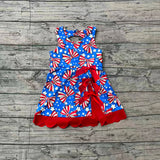Pre-order GSD3925 girls July Fourth sleeveless bow dress yoga