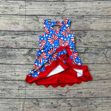 Pre-order GSD3925 girls July Fourth sleeveless bow dress yoga