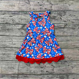 Pre-order GSD3925 girls July Fourth sleeveless bow dress yoga