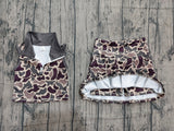 Pre-order GSD3969 Girls camo zipper sleeveless skirt outfits yoga