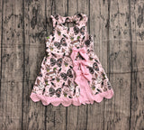 Pre-order GSD4009 girls duck camo bow sleeveless scalloped dress yoga