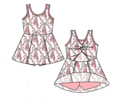 4.16 Pre-order GSD4113 baby girls bow shoes sleeveless dress yoga