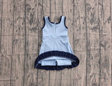 Pre-order GSD4126 girls blue navy sleeveless dress yoga