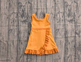 Pre-order GSD4127 girls orange sleeveless dress yoga