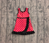 Pre-order GSD4128 girls red white dot sleeveless dress yoga
