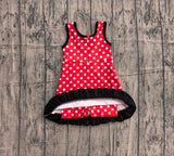 Pre-order GSD4128 girls red white dot sleeveless dress yoga