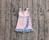 Pre-order GSD4129 girls pink blue sleeveless floral dress yoga