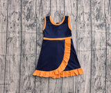 Pre-order GSD4131 girls navy orange sleeveless floral dress yoga