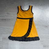 Pre-order GSD4134 girls yellow sleeveless black floral dress yoga