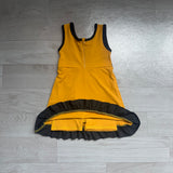 Pre-order GSD4134 girls yellow sleeveless black floral dress yoga