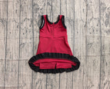 Pre-order GSD4135 girls red black sleeveless floral dress yoga