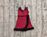 Pre-order GSD4135 girls red black sleeveless floral dress yoga
