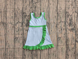 Pre-order GSD4136 girls blue green sleeveless floral dress yoga