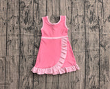 Pre-order GSD4139 girls pink sleeveless floral dress yoga